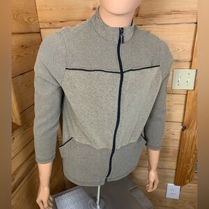 Men's Zip-Up‎ Sweater Tan Canadian Made Italian Style European Vibes Size Medium